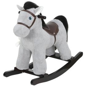Kids Rocking Horse, Plush Toddler Ride on Toy with Realistic Neigh and Toy for 2-5 Years Old, Gray Kids Rocking Horse, Plush Toddler Ride on Toy with Realistic Neigh and Toy for 2-5 Years Old, Gray